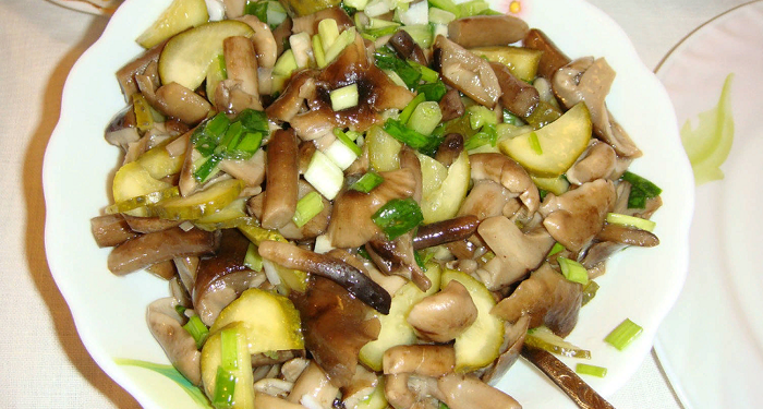 Pickled mushroom salad with pickled mushrooms